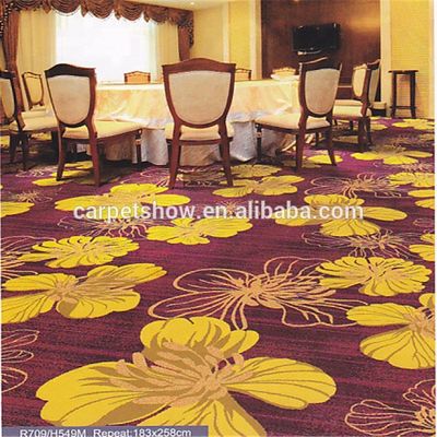 11mm 스파일 높이 Axminster Floral Design 화장실용 상업용 인쇄 카펫