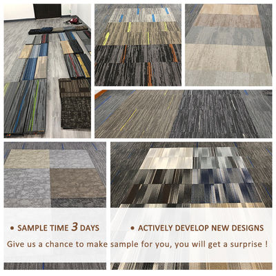 오피스실 바닥 디스플레이 닦을 수 있는 PVC 카펫 타일 50*50 스파일 무게 5-600g/sqm